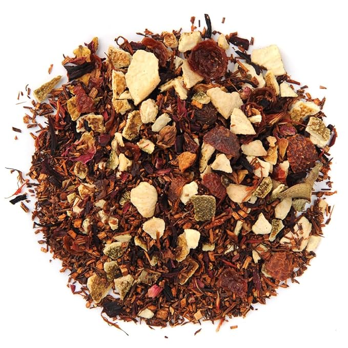 Organic Positively Tea Company, Blood Orange Vanilla Rooibos Tea Bags, 100 Count, Eco-Friendly Tea Bags, Non-GMO - Bloomnest