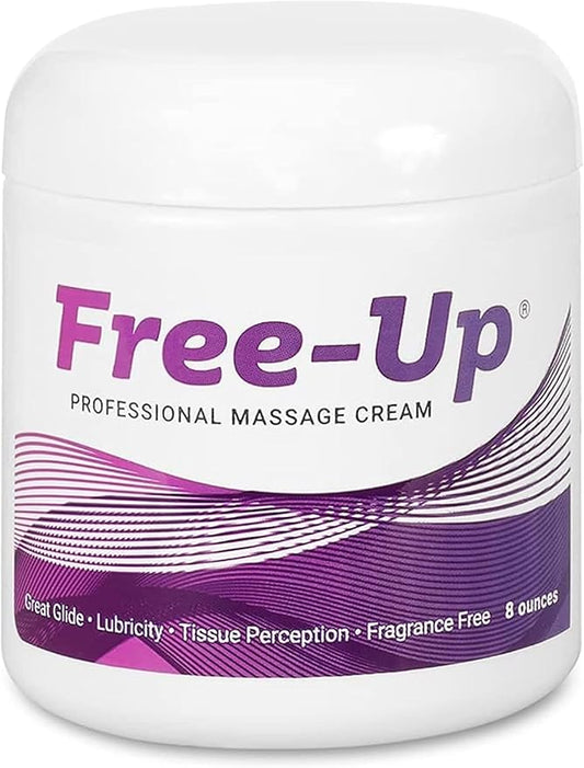 Free-Up-Professional Massage Cream, Fragrance-Free, Great Glide, Lubricity, Tissue Perception, Perfect for Physical Therapy, Massage Versatile, Non-Greasy, 8 Oz Jar - Bloomnest
