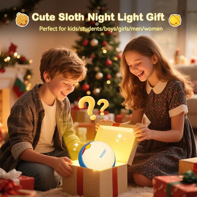 Night Light Cute for Kids, 3-Level Dimmable Night Lamp Wall Mounted, Silicone Squishy Light Up Gifts, Rechargeable Bedside Touch Lamp for Breastfeeding Toddler Baby Kids Decor - Bloomnest