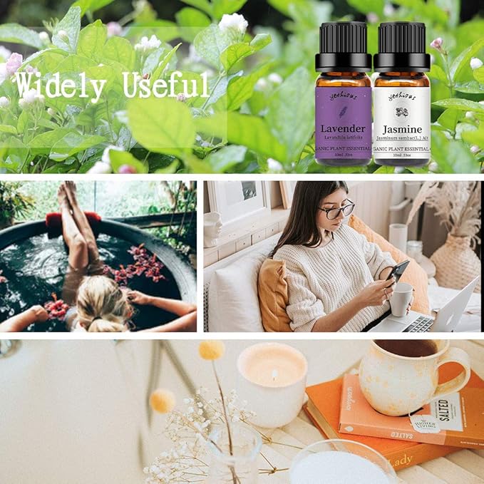 yethious Jasmine Lavender Essential Oil Set Organic Pure for Jasmine Essential Oil for Diffuser & Aromatherapy Lavender Oil Set - Bloomnest