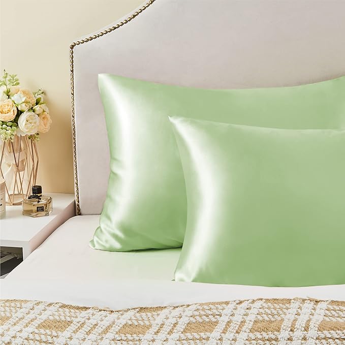BEDELITE Satin Pillowcase for Hair and Skin, Super Soft and Cooling Similar to Silk Pillow Cases 2 Pack with Envelope Closure, Gift for Women Men(20"x40" King Size, Gleam) - Bloomnest