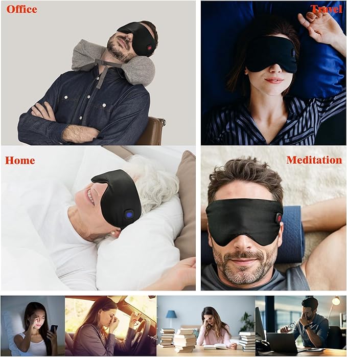 Rechargeable Cordless Heated Eye Mask for Dry Eyes - Adjustable Temperature Portable Eye Warm Compress for Migraines Styes Sinus & Sleep Ideal Gift for Men Women - Bloomnest