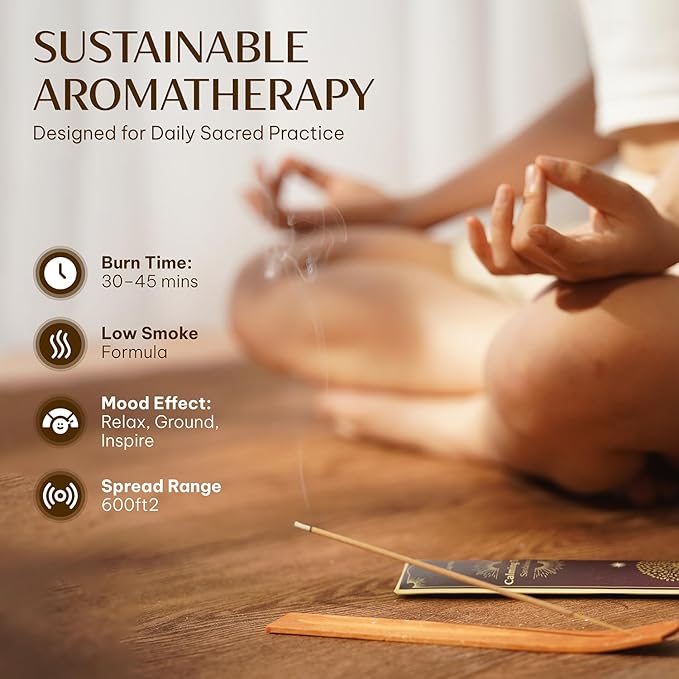 Mystical Guide Incense Sticks Variety Pack of 6 (120 Insence-Sticks) with Holder: Patchouli, Lavender, Sandalwood, Cinnamon, Lemongrass, Sage Inscents-Stick, Organic Incense Stick Non Toxic