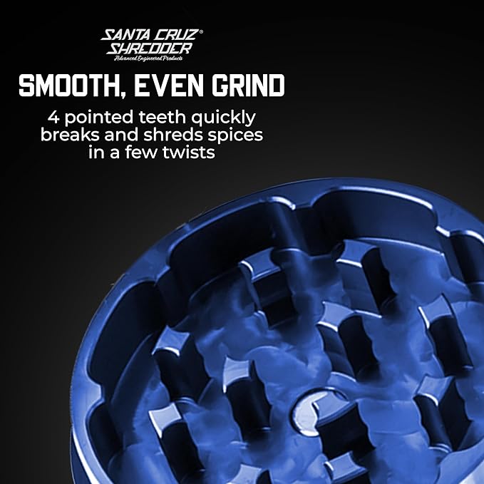 Santa Cruz Shredder Metal Spice Grinder Made in USA (Small (1.7 Inch), Blue) - Bloomnest