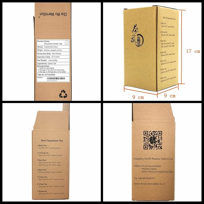 ChaWuWarmSun-[A] BiLuoChun Green Tea,8.8oz(250g),Loose Leaf Tea,DongTing Mountain,Chinese Famous Green Tea - Bloomnest
