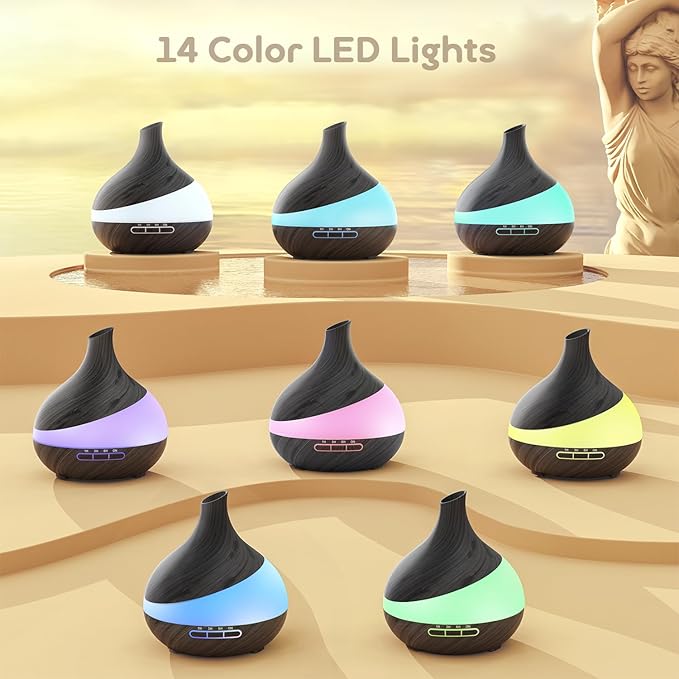 500ML Essential Oil Diffuser: Aroma Diffuser with Remote Control for Hotel Spa Yoga Room - Humidifiers for Bedroom with 14 Colors LED Night Light for Kids/Women Home Relaxation - Bloomnest