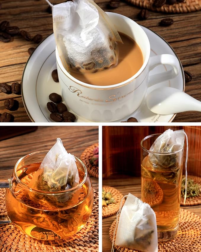 200pcs Disposable Tea Bags for Loose Leaf Tea, Tea Filter Bags with Free Tea Spoon for Loose Tea Loose Leaf Tea, Coffee, Spice, Herbs (QS53) - Bloomnest