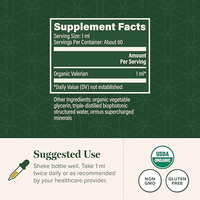 Global Healing Organic Valerian Root Extract Liquid Supplement - Raw Herbal Extract for Healthy Relaxation, Sleep & Calm -Alternative to Valerian Root Capsules for Bioavailability - 2 Fl Oz - Bloomnest