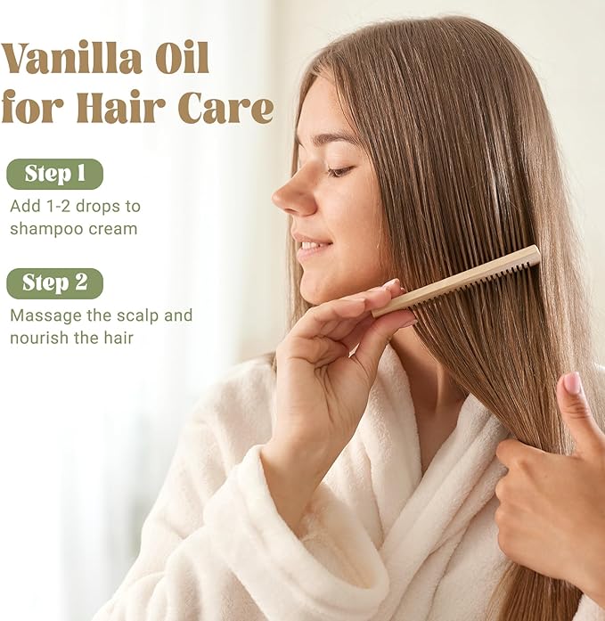EUQEE 118ml Vanilla Essential Oil, Pure Vanilla Fragrance Essential Oil for Diffuser, Massage, DIY Soap,Candle Making, Skin & Hair Care - 4.0 Fl Oz EUQEE