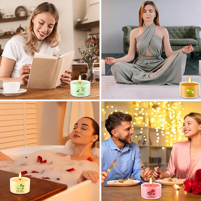Aromatherapy Scented Candles 20 Pack - Small Candle Gift Set for Women with 10 Scents, 1.6oz Long-Lasting Soy Wax Candles for Relaxation, Yoga, Bath, Christmas Birthday Gifts, Home Decor - Bloomnest