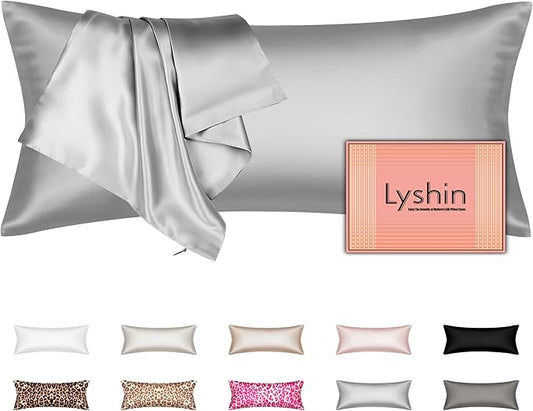 Silk Body Pillow Cover with Zipper, Mulberry Silk Pillow Cases Body Size Ultra Smooth and Soft Breathable Cooling Silk Satin Body Pillowcase for Hair and Skin (20x54 Inches, 1 Pack) - Bloomnest