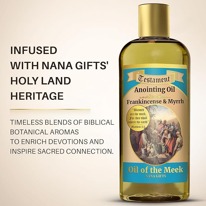 Nana Gifts Testament Anointing Oil, Frankincense and Myrrh, Oil of The Meek, Excellent Value Large Bottle Size 8.45 fl.oz | 250 ml - Bloomnest