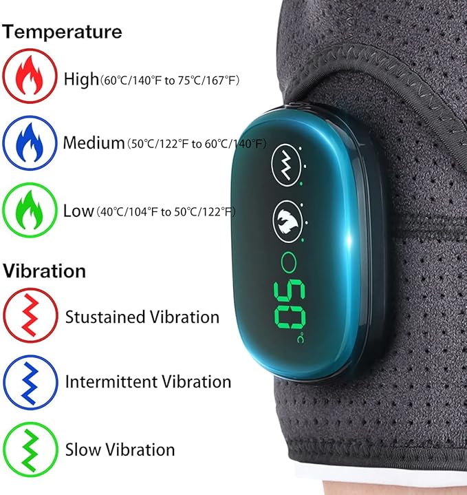 Heated Shoulder Wrap, Shoulder Heating Pads Massager for Men Women, Electric Cordless Vibration Massage Heated Shoulder Braces with 3 Heating Setting, Left Right Shoulder Massage - Bloomnest