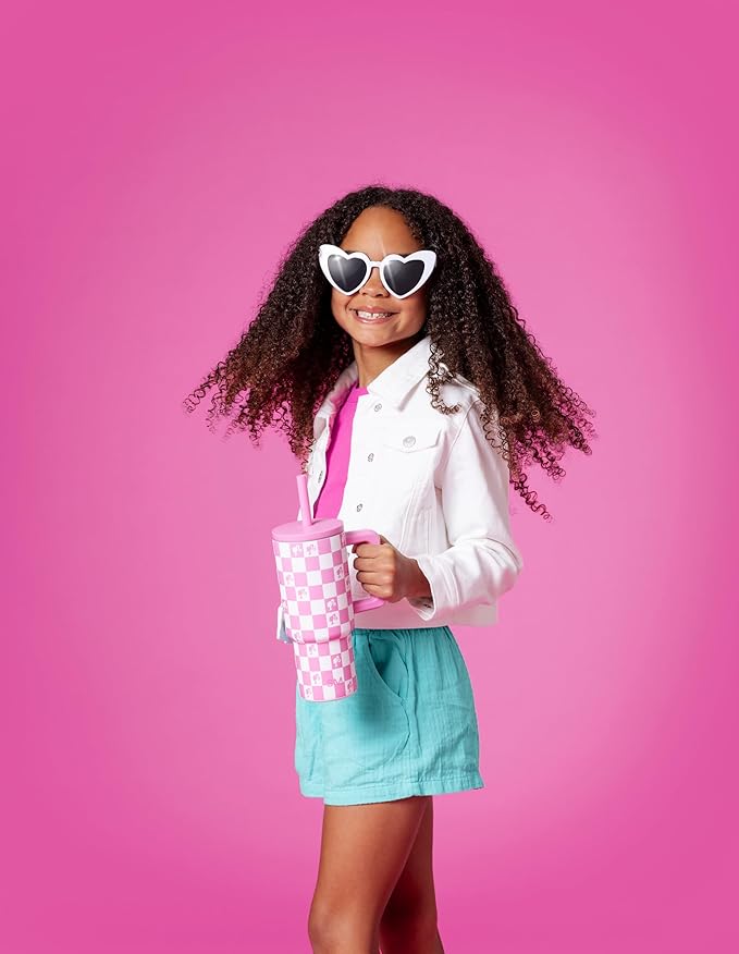Simple Modern Barbie Kids 24 oz Tumbler with Handle and Silicone Straw Lid | Spill Proof Leak Resistant | Reusable Stainless Steel Bottle | Gift Kids Boys Girls | Trek Collection | Barbie Checkmate - Bloomnest