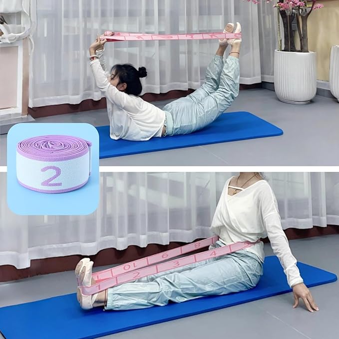 Multi-Loop Stretch Band - Yoga, Pilates, Ballet, and Physical Therapy Stretching Strap for Flexibility, Leg Stretching, and Exercise - Durable Stretching Equipment for Dance and Fitness - Bloomnest