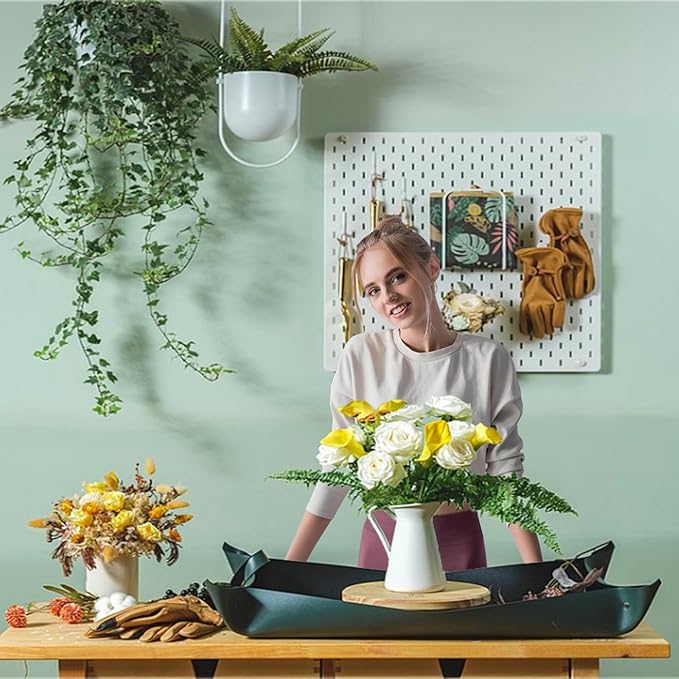 Thickened Leather Plant Repotting Mat, Indoor and Outdoor Potting Mat, 30" x 18" Foldable Tray with Mess Control (Dark Green) - Bloomnest