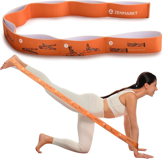 Yoga Strap for Stretching - 8 Loops Stretching Strap - Essential Yoga Accessories for Flexibility and Enhanced Stretching - Ideal Stretch Strap in Yoga and Pilates - Bloomnest
