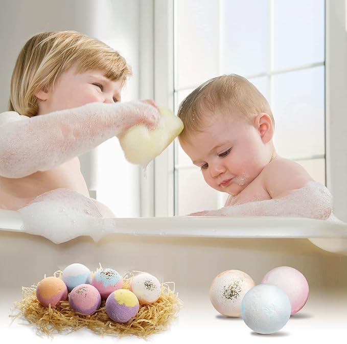 Hemp Oil Bath Bombs Gift Set Natural Refreshing Bubble Bath Kit with 6 Relaxing Scents Made from Pure Essential Oil for Bubble and Spa Bath, Birthday Mother's Valentine's Day Gifts - Bloomnest