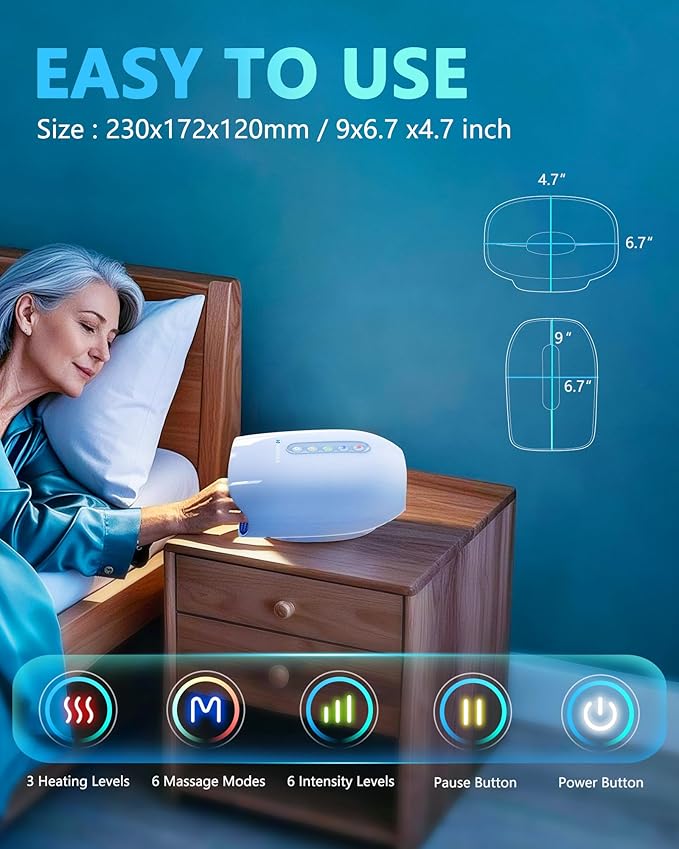 HANMAX Hand Massager with Heat and Compression - for Arthritis & Carpal Tunnel, Portable Gift for Women/Men - Bloomnest