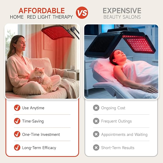 Renergy Red Light Therapy Lamp with Stand, 660nm 850nm Near Infrared Red Light Therapy Panel for Face & Body, Portable LED Light Therapy Device with Remote Control, 5 Brightness 3 Timer for Home Use Renergy