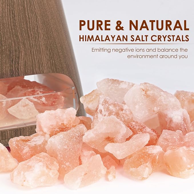 SALKING 2-in-1 Himalayan Salt Lamp Diffuser, Cool Mist Humidifier, Aromatherapy & Himalayan Salt Therapy, 100% Pure Himalayan Salt, Ultrasonic Essential Oil Diffuser with Ambient Glow, 150ml (Dark) - Bloomnest
