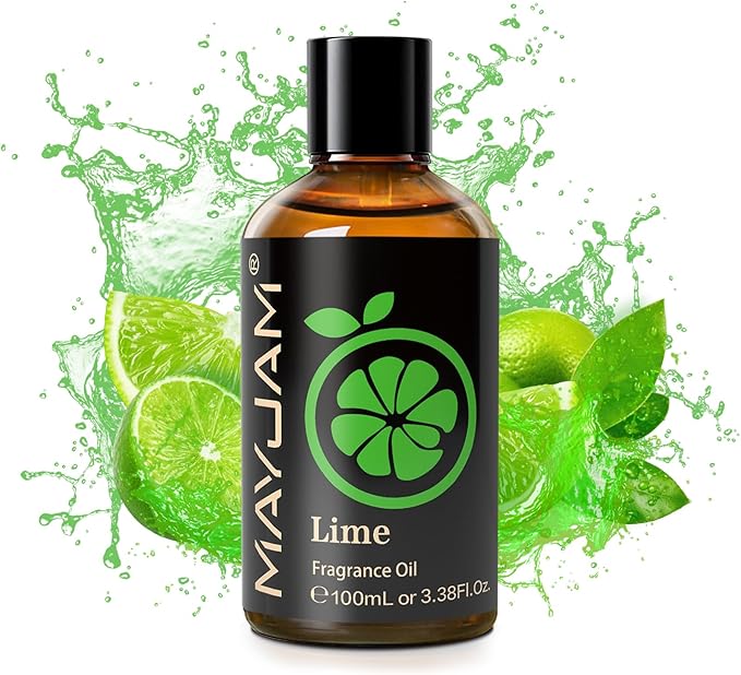 MAYJAM 100ML/3.38FL.OZ Lime Fragrance Oils with Glass Dropper, Essential Oils for Diffusers, Long Lasting Scented Oils for Soap Candle Making MAYJAM