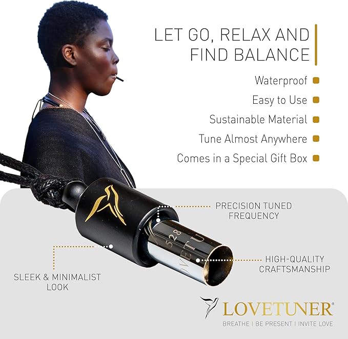 LOVETUNER 528 Hz Breathing Necklace | Stress Relief Whistle | Promote Calm, Relaxation & Focus with Mindful Sound Healing - Bloomnest