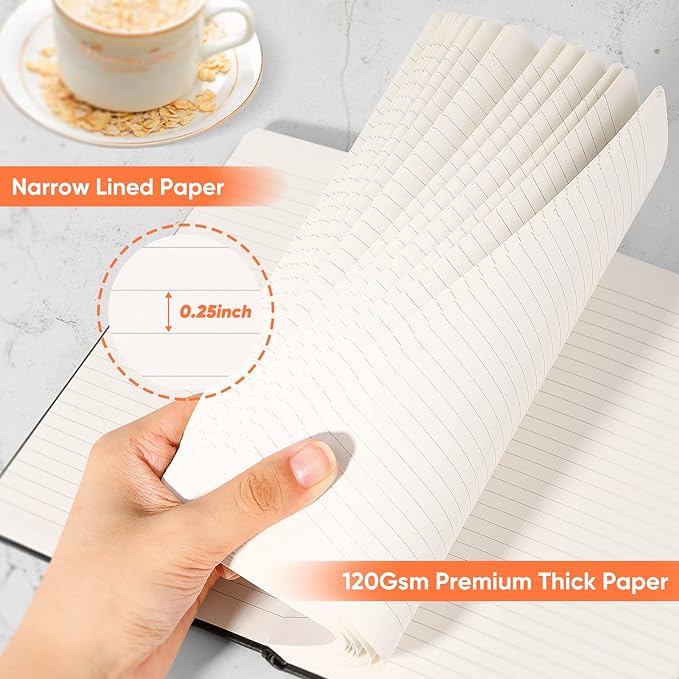Huhuhero Notebooks Journal, College Ruled Notebook, Premium Thick Paper Lined Journal, Hardcover Notebook for Office Home School Business Writing Note Taking Journaling, 5"×8.25" (10, Dark Gray) - Bloomnest