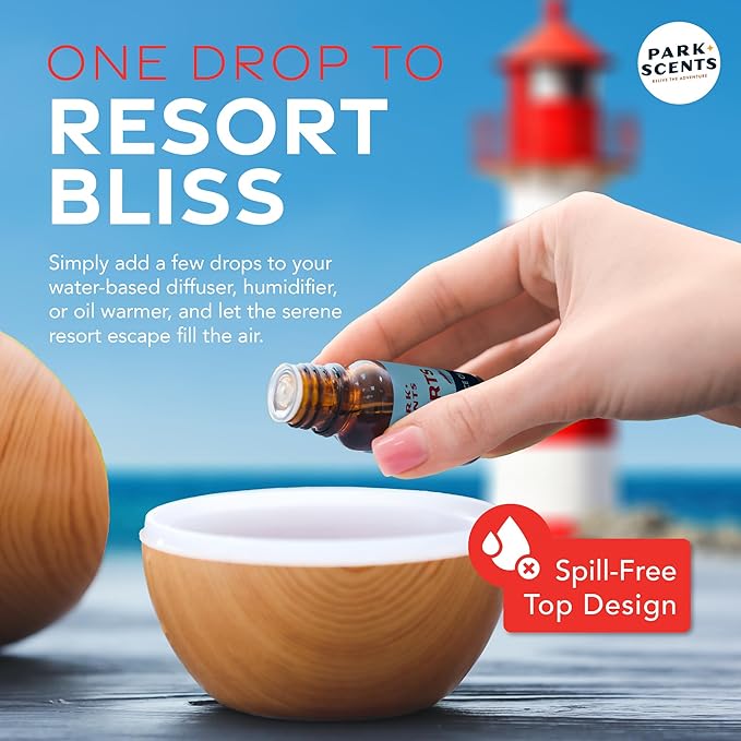 Park Scents Resorts – Floridian Theme Park Luxury Hotel Fragrance Oil – Clover, Aloe, Citrus & Daisy Scented Essential Oils for Diffusers, Home, Aromatherapy, Gifts for Women, Sister, Hostess (10ml) - Bloomnest