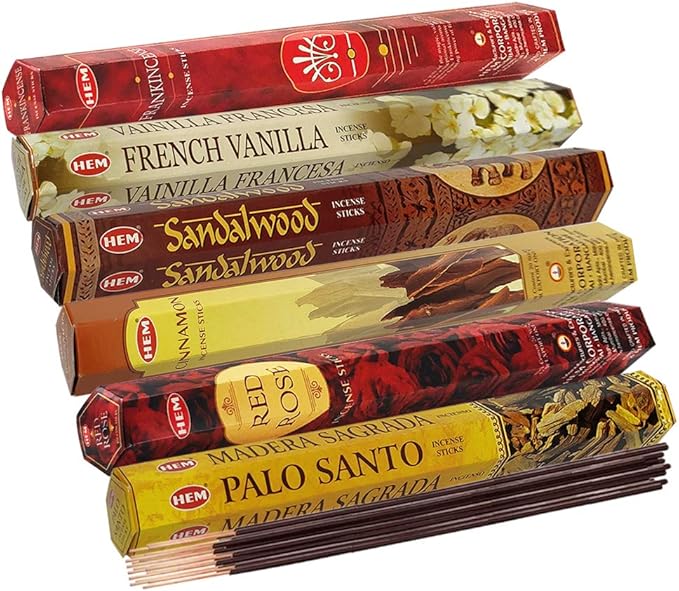 Hem Incense Sticks Variety Pack #22 and Incense Stick Holder Bundle with 6 Most Desired Fragrances - Bloomnest