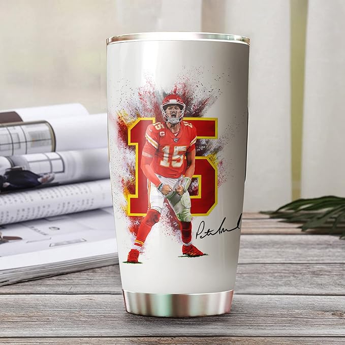 Patrick Mahomes II Tumbler - Go Big Or Go Mahomes - Coffee Tea Mug Insulated Tumbler With Lid - Birthday, Thanksgiving, Christmas Day Gifts For Football Fans - 20 Oz| Stainless Steel Mug - Bloomnest