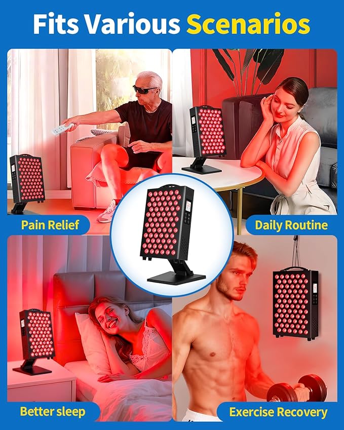 Red Light Therapy for Body and Face, 660nm 850nm Infrared Red Light Therapy Panel, 72 Dual Chip LEDs Device for Skin Care, Better Sleep & Recovery YIPFREE