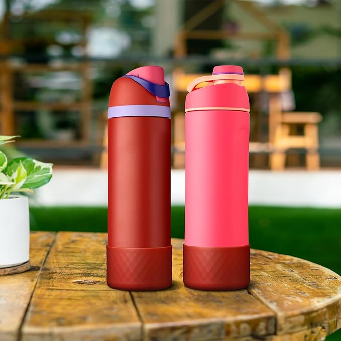 2PCS Silicone Water Bottle Boot for Owala 24oz 32oz 40oz, Anti-Slip Protective Sleeve Bottom Bumper Protector for FreeSip, Twist, and Flip Stainless Steel Water Bottles Alwenid