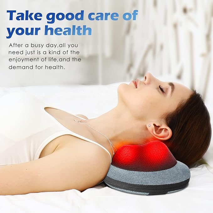 Papillon Neck Massager,Shiatsu Electric Back Massager with Heat,Neck Back Pain Relief Gifts for Mom/Dad/Women/Men,Deep Tissue Kneading Massage Pillow for Shoulder,Legs,Foot,Body Muscle Fatigue Relief - Bloomnest