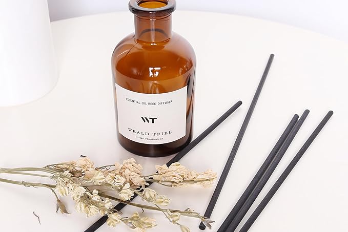 WEALD TRIBE Reed Diffuser Set for Bathroom Shelf Decor, Sticks Diffuser with Essential Oils Included | Early Summer Gardenia Scent 4.0 fl oz Fragrance Oil | Defusers for Home Apartment Essentials - Bloomnest