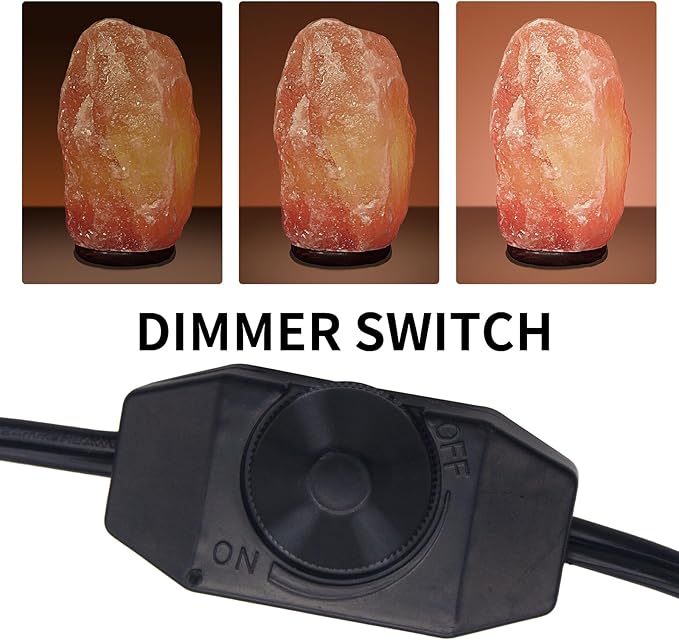 Salt Lamp Cord with 6 Pcs 15W Bulbs 5 Feet Long Replacement for Himalayan Salt Lamp Salt Rock Lamp String Light with Dimmable Switch and Butterfly Clip Power Cord
