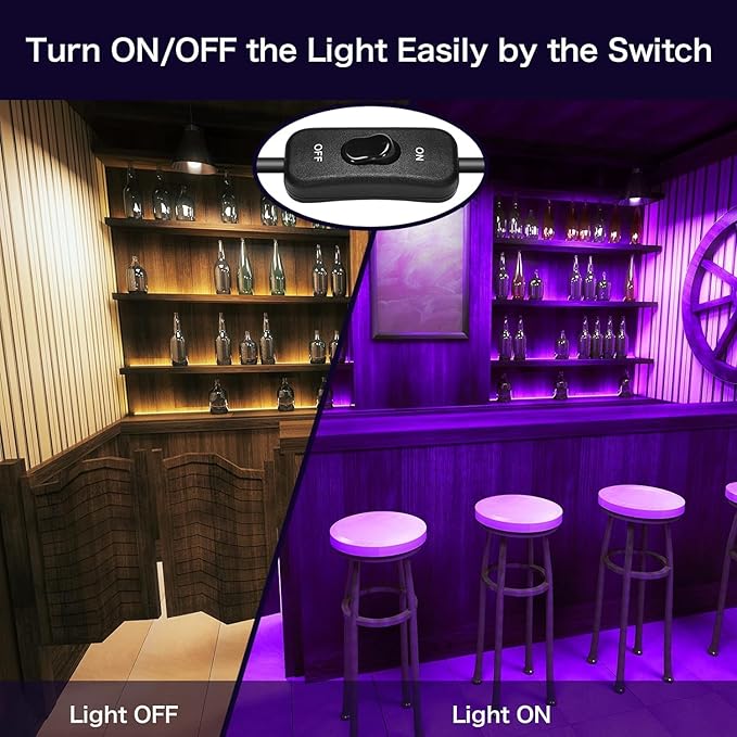 4 Pack 500W LED Flood Black Lights,395nm to 405nm UV Outdoor Flood High Power Blacklight Light with Plug in, IP66 Waterproof Large Black Light Spotlight for Glow Party Large Space, Halloween - Bloomnest