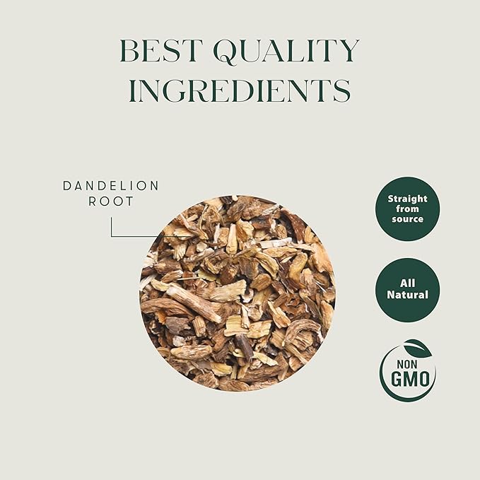 Luxmi Estates Pure Dandelion Herbal Organic Dandelion Tea (50 Tea Bags) Caffeine Free Tea Bags For Detox, Cleansing, and Digestion, With Certified Organic Dandelion Root Tea - Bloomnest