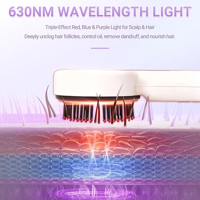 Electric Scalp Massager, 3-in-1 Hair Oil Applicator & Cordless Electric Head Massager, IPX7 Waterproof, Portable Scalp Brush for Home & Travel, White Bloomnest