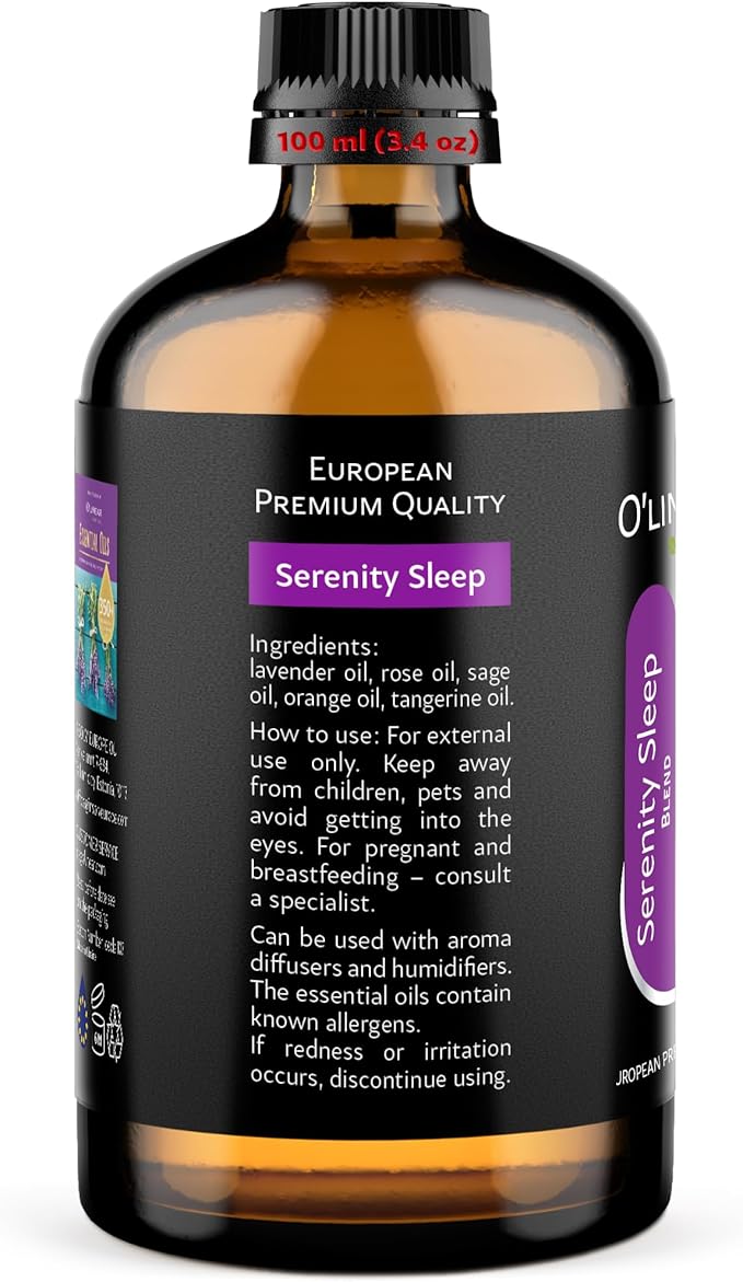 Natural Calm Serenity Sleep Essential Oil Blend - Pure Aromatherapy Oils for Dream and Relaxation, Perfect for Diffuser - Lavender, Orange, Sage and Neroli Essential Oils - Long Lasting Sleep Support - Bloomnest