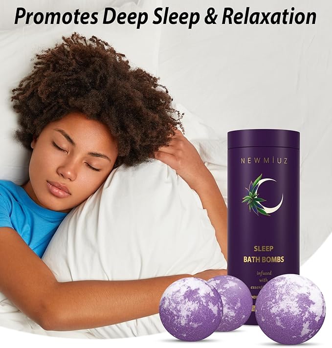 Deep Sleep Bubble Bath Bombs Infused with Lavender Chamomile Essential Oils Moisturizing Bath for Dry Skin and Relaxation Self Care Gift for Women - Bloomnest