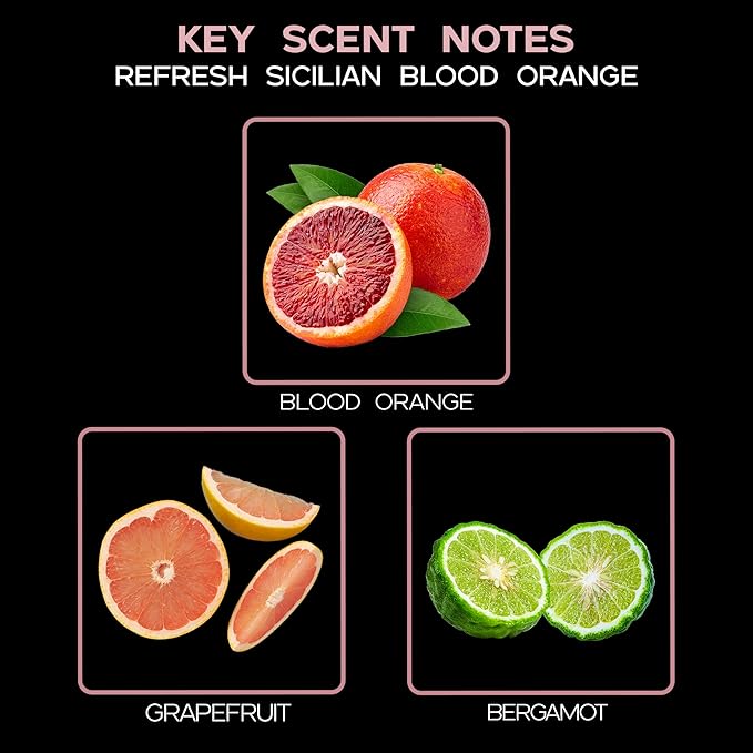 LOVSPA Refresh Sicilian Blood Orange Diffuser Oil - Luxury Essential Oils for Diffuser Refill & Air Freshener Room Spray - Natural Home Fragrance, Scented Oil for Diffusers, USA Made, 4oz - Bloomnest