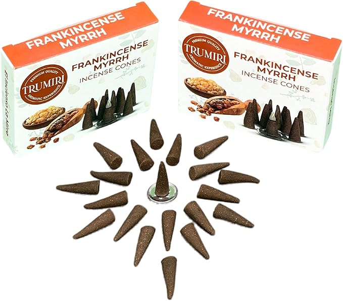 TRUMIRI Frankincense Myrrh - 20 Cone Incense - Dual Pack of 10 Incense Cones TRUMIRI