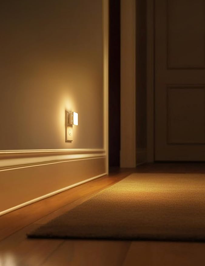 L LOHAS LED Night Lights Plug into Wall 2-Pack, 0.3W Plug in Night Light, Dusk to Dawn, 3000K Soft White, Bright Nightlight Auto-On/Off, for Adults Kids Room Bedroom Bathroom Hallway Kitchen, Non-Dim - Bloomnest