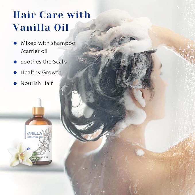HIQILI Vanilla Essential Oil, Undiluted Natural Strong Fragrance Add in Skin Perfume, Unscented Lotion, Candle Soap Making Scent, Relax at Home with Diffuse Warm Sweet Aroma -100ML - Bloomnest