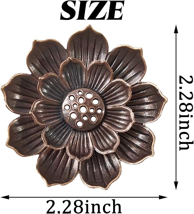 GXXMEI 8PCS Lotus Brass Stick Incense Burner Holder Incense Burner Cone Ash Catcher Home Fragrance Accessories