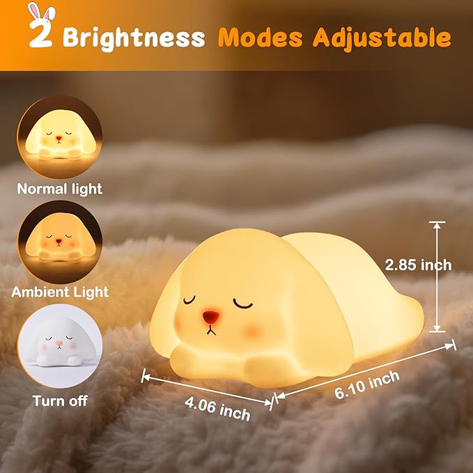 Tremdwoto Bunny Night Light for Kids - 16 Color Changing, Rechargeable Dimmable Nursery Lamp with 1/3 H Timer, Cute Animal Night Light for Baby Boys Girls, Kawaii Room Decor Gift - Bloomnest