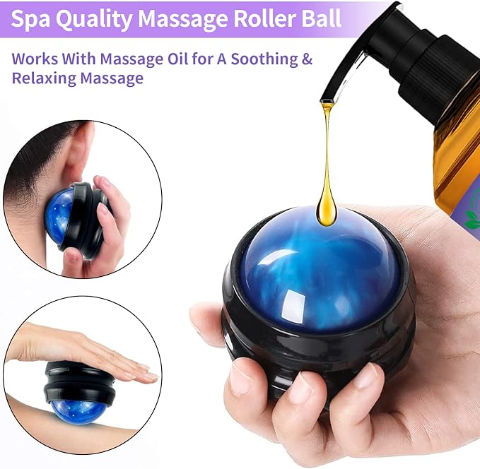 3 Pack Massage Oil for Massage Therapy,Sore Muscle Arnica Oil & Relaxing Lavender Oil & Ginger Oil Lymphatic Drainage & Massage Ball,Spa Massage Kit Christmas Gifts Stocking Stuffers for Men Women - Bloomnest