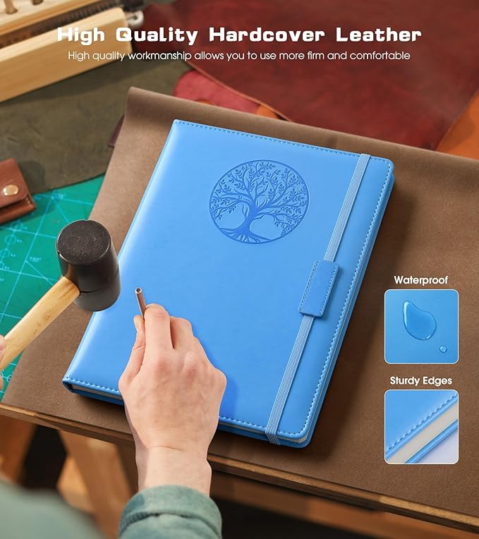 Lined Journal Notebook for Women Men,256 Pages B5 Large Hardcover Leather Journals for Writing,Travel,Business,Work & School,College Ruled Notebooks for Note Taking,Diary Notepad 7.8"×10.2" - Bloomnest