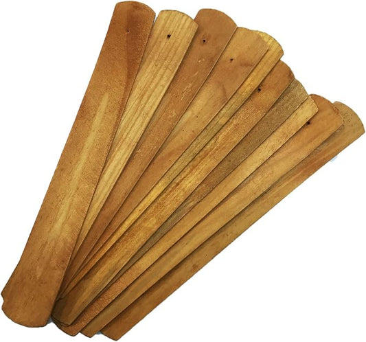 TRENDBOX 10pcs Handmade Plain Wood Wooden Incense Stick Holder Burner Ash Catcher Natural Design Buddhist